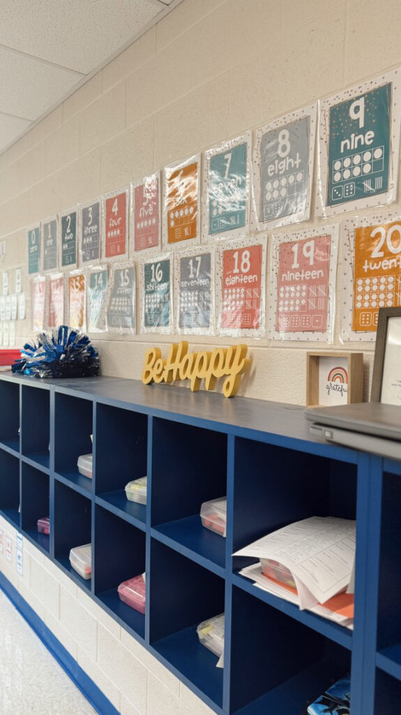 This image shows calm colors ten frame number posters.