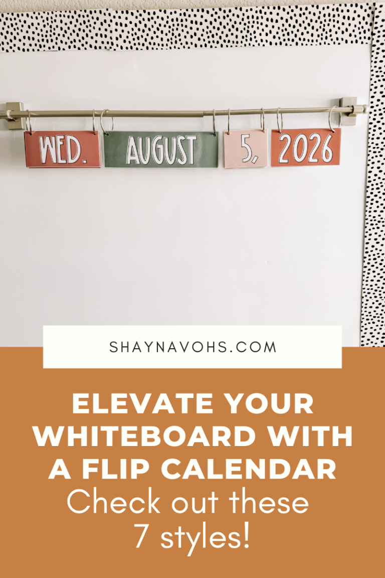 This image shows a boho neutral flip calendar hanging on a curtain rod.