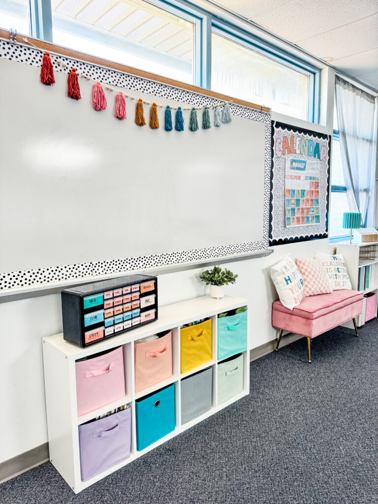 This image shows a wall in a classroom decorated with the retro rodeo bundle.