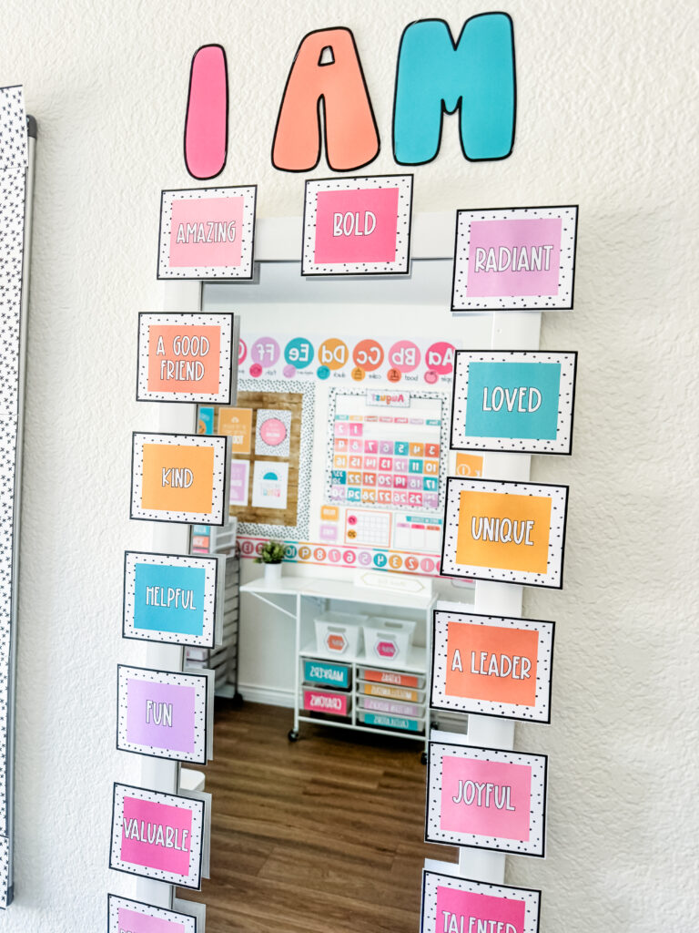 This image shows a close-up of the pastel affirmation cards from the hello, pastel theme affirmation station kit.