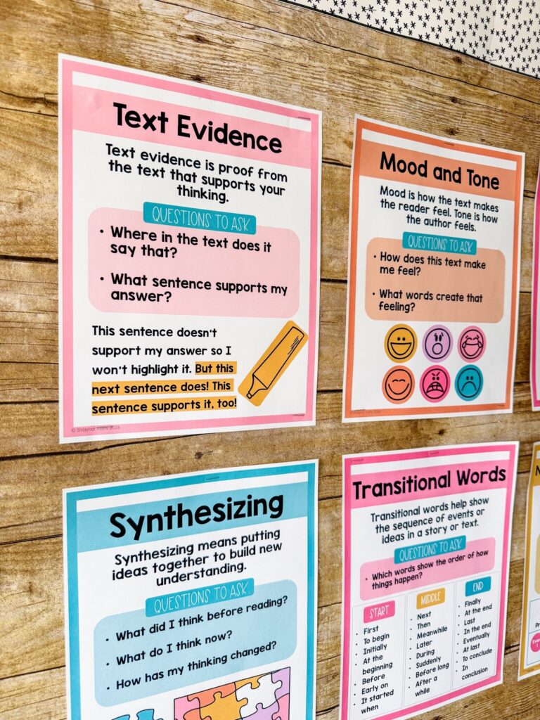 This image shows a close-up of a Synthesizing ELA poster with an image of puzzle pieces fitting together perfectly.