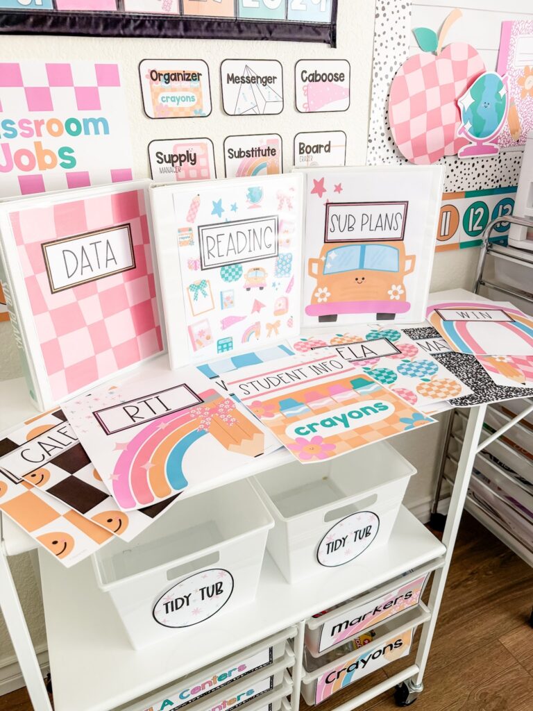 This image shows editable binder covers included in the school edit classroom bundle.