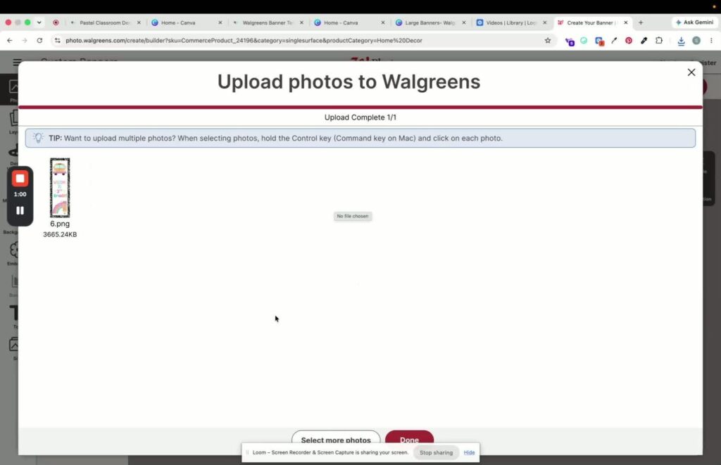 This image shows what the banner for your classroom should look like on the Walgreens upload site.